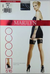 Marilyn COCO 516 R1/2 pończochy samonośne nero wzór
